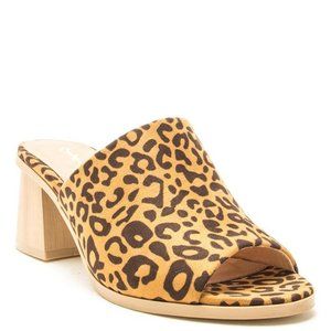 Camel Black Leopard Single Band Mules